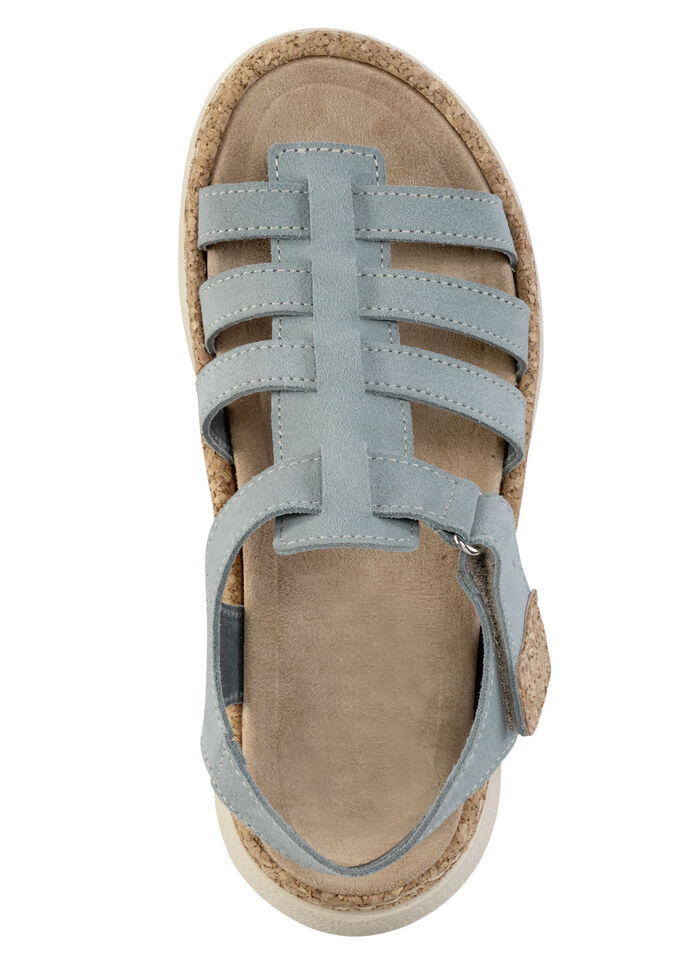 Sandaal met beugelband en kurkgarnituur BLAUW