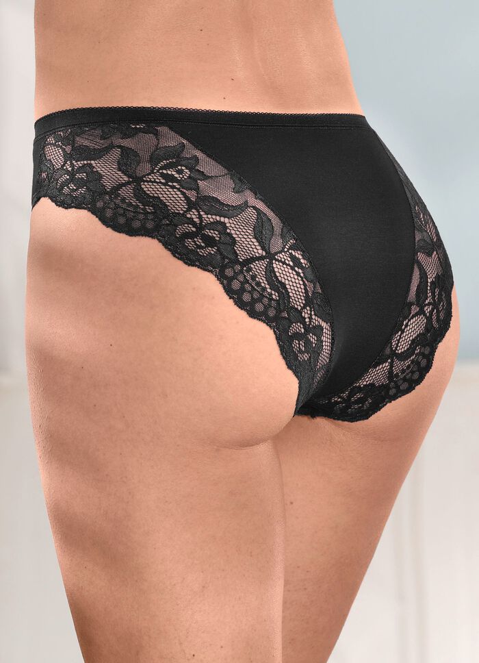 Laurina vierpack slips met elastische kanten bloemenprint 