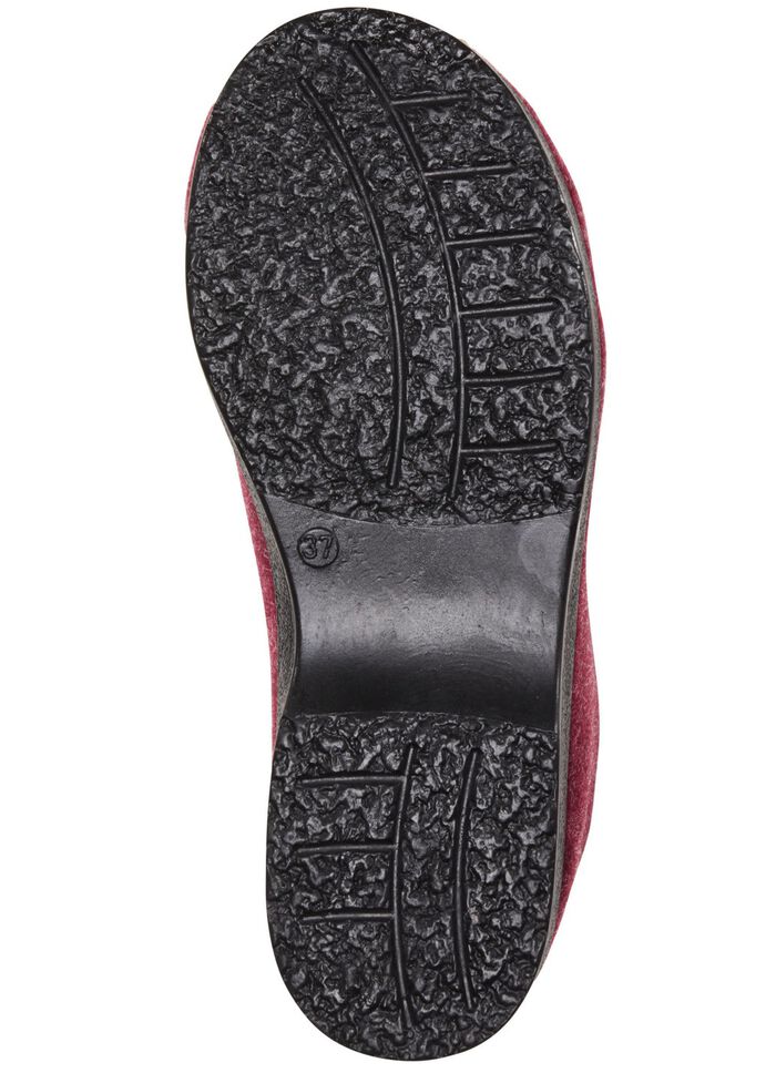 Warme damespantoffels, breedte H, met rits BORDEAUX