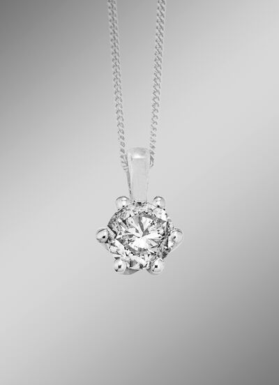 Solitaire-kettinghanger met briljant 