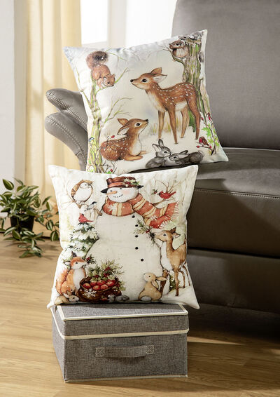 Kussenhoes met betoverende wintertaferelen 