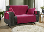 Fluweelzachte fauteuil- en bankbeschermers met antislip achterkant BORDEAUX