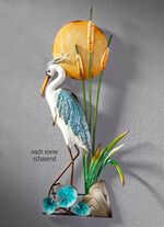 Wanddecoratie reiger, handbeschilderd 