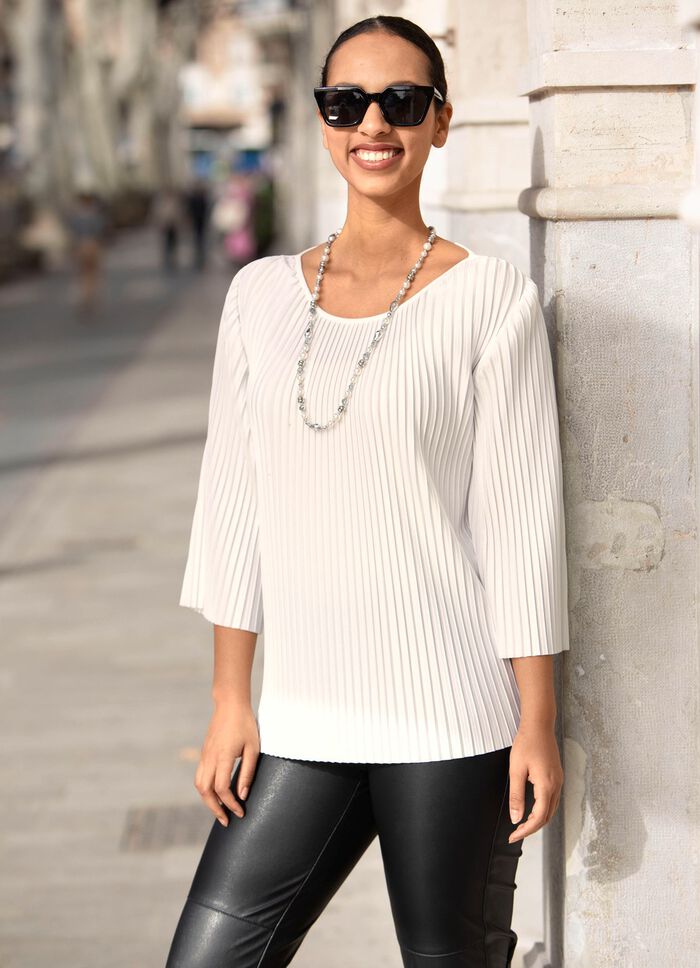 Tuniek van luchtige plooien ECRU