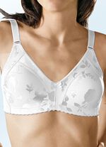 Naturana minimizer-bh met subtiel glanzende bloemenprint WIT