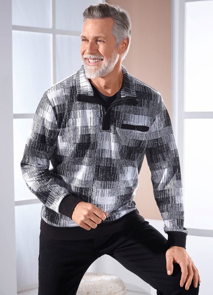 Schipperstrui met borstzakje met knoop 