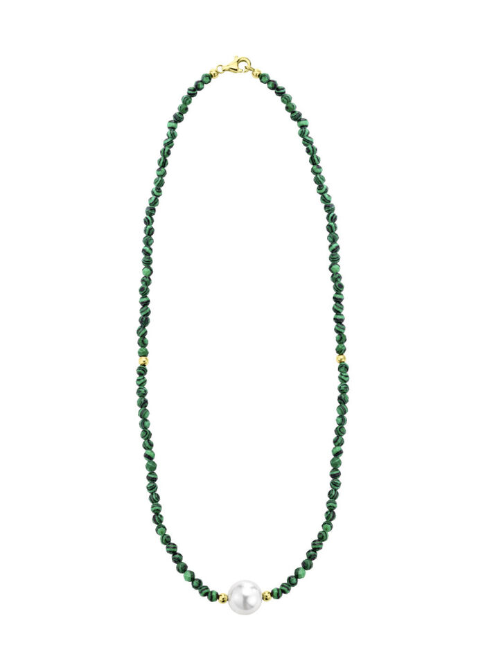 Ketting met parelglans en edelsteenglans 