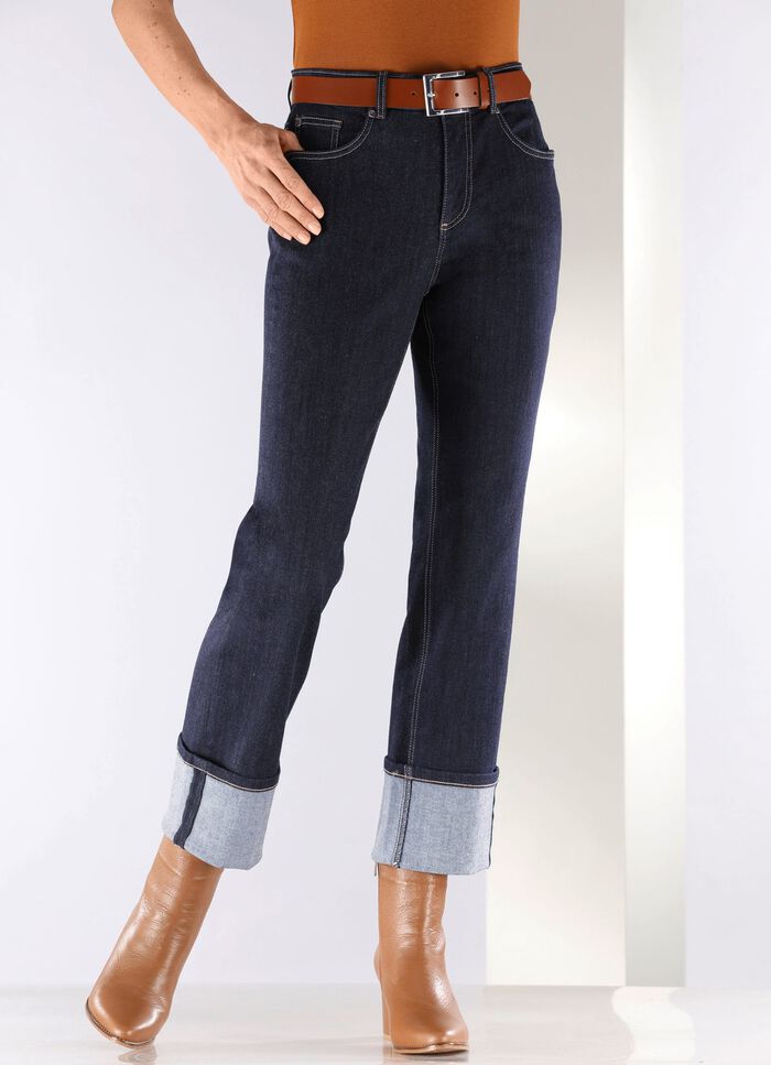 Magische jeans met oprolbare manchetten 