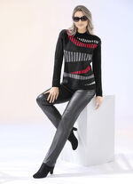Trui met jacquard voorkant ZWART-ROOD-GRIJS
