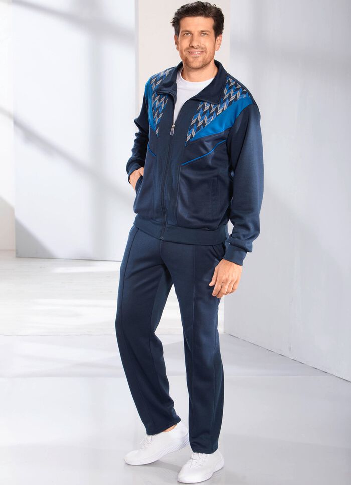 Vrijetijdspak met contrasterende inzet 