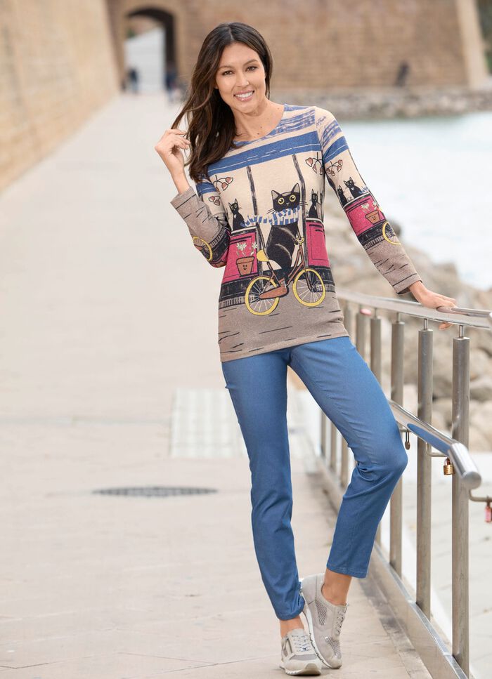 Shirt met "kattenmotief" 