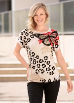 Shirt met wijd gesneden schouders 