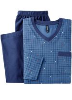 Set van twee pyjama's met V-hals en open zomen 