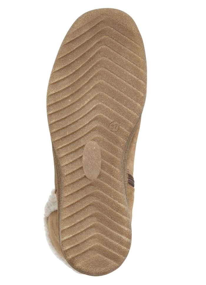 ELENA EDEN, gevoerde dameslaarzen, winterschoenen, breedte H, met lamsvacht BRAUN-BEIGE