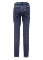 Elegante jeans met handgeschilderde bloemmotieven 