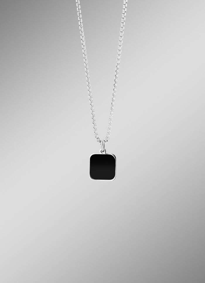 Mannelijke, stijlvolle hanger met echte zwarte agaat 