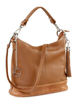 Laurina kalfslederen tas met reliëfafwerking COGNAC