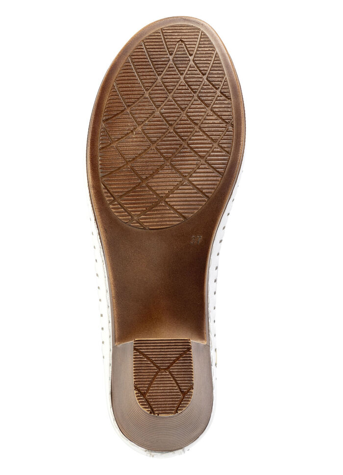 Gemini pumps van rundnappaleer met strik WEISS-MULTICOLOR