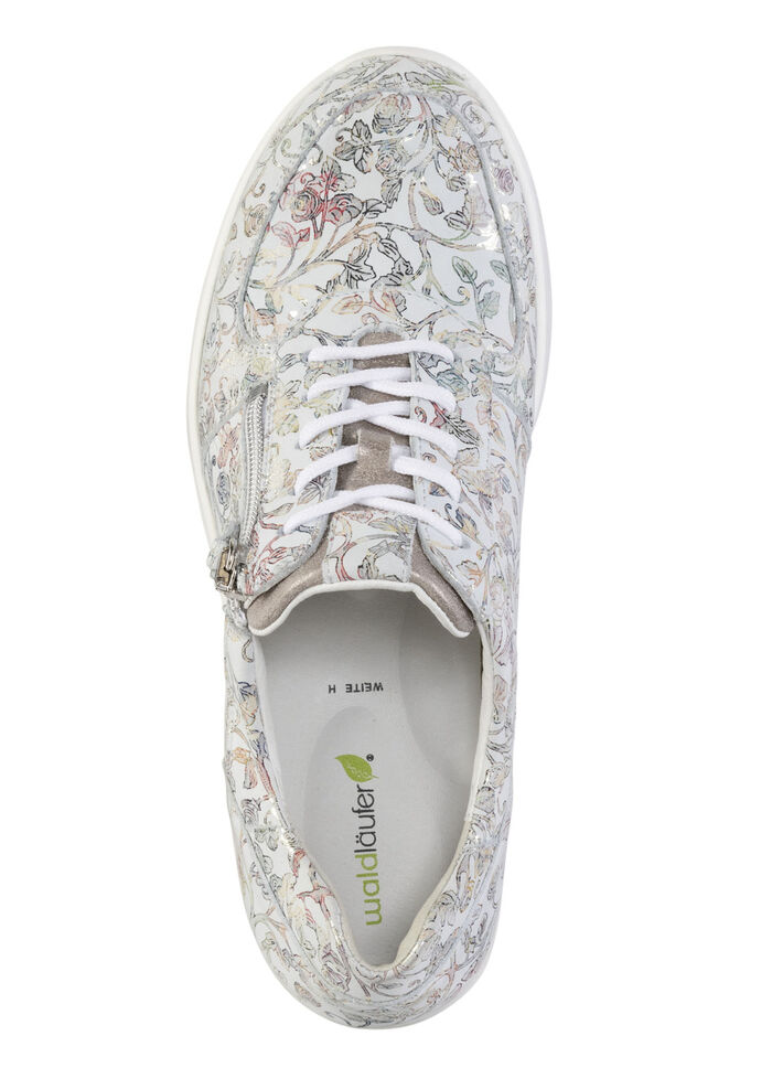 Waldläufer sneakers gemaakt van nubuckleer met bloemenprint EISBLAU-BUNT