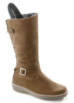 Waldläufer, gevoerde dameslaarzen, winterschoenen, breedte H, met lamsvacht COGNAC