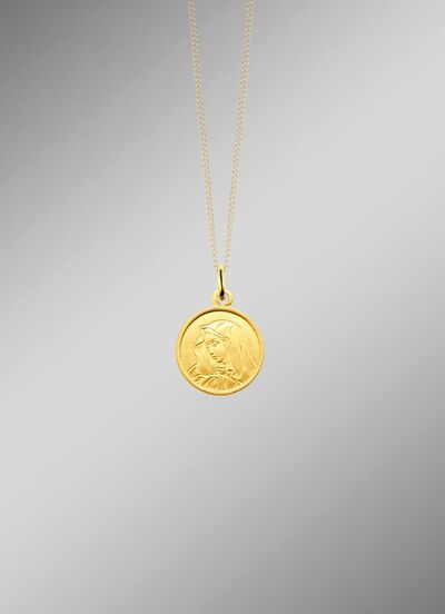 Elegante Madonna-hanger van 585/- fijn goud 