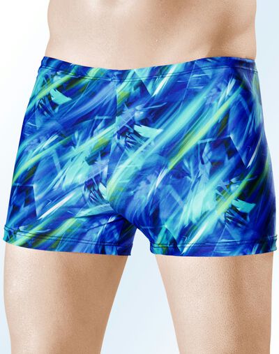 Schwab zwembroek in hogere boxershort-vorm met all-over dessin 