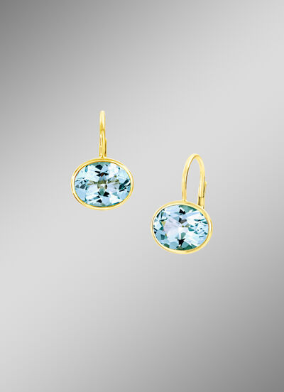 Oorbellen met blauwe topaas 