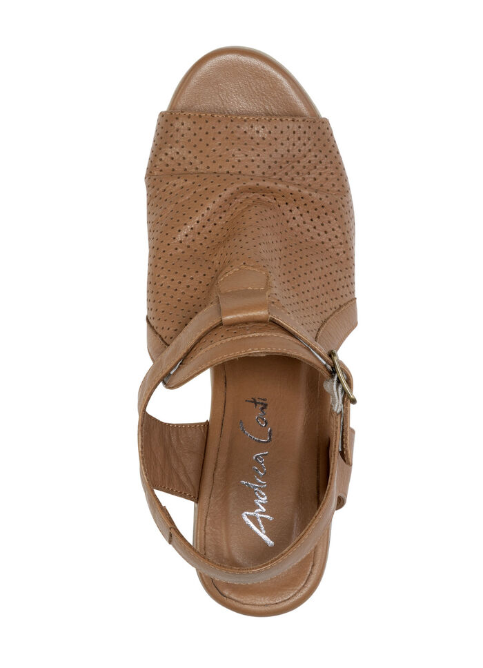 Andrea Conti sandaal met decoratieve perforatie COGNAC
