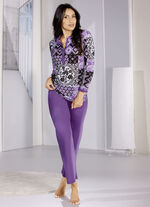 Pyjama, knoopsluiting, lange mouwen en lange broek 