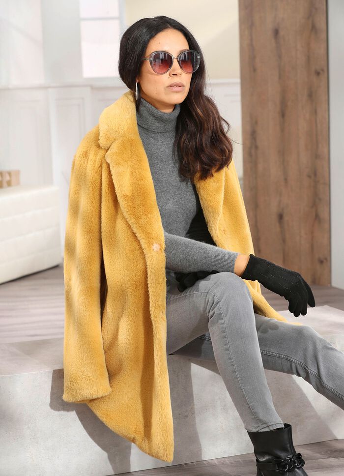 Lange jas van heerlijk zacht imitatiebont 