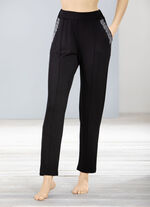 Broek met edelsteenversiering ZWART