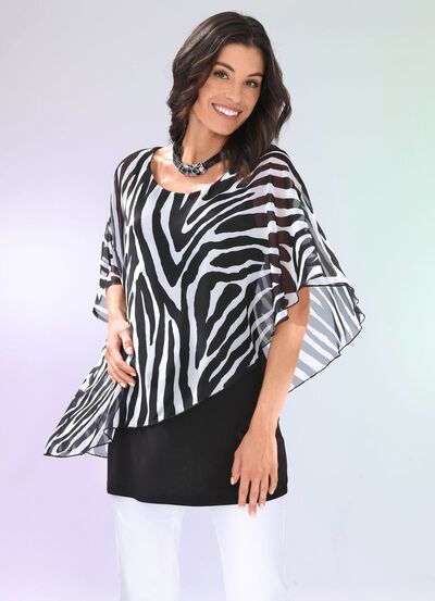 Dubbellaags overhemd met chiffon-sprei 