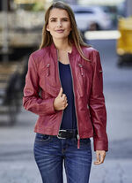 Kort leren jack van “Cabrini” 