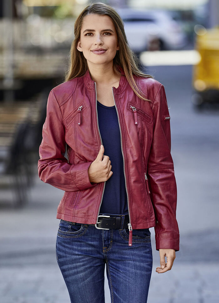 Kort leren jack van “Cabrini” 