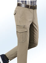 Broek met cargozakken in 3 kleuren BEIGE