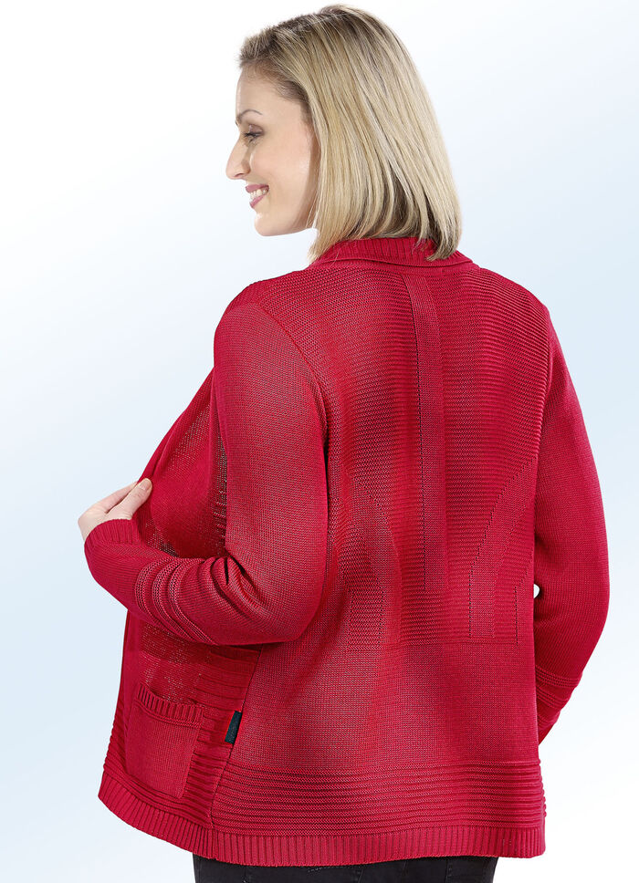 Vest met structuren ROOD
