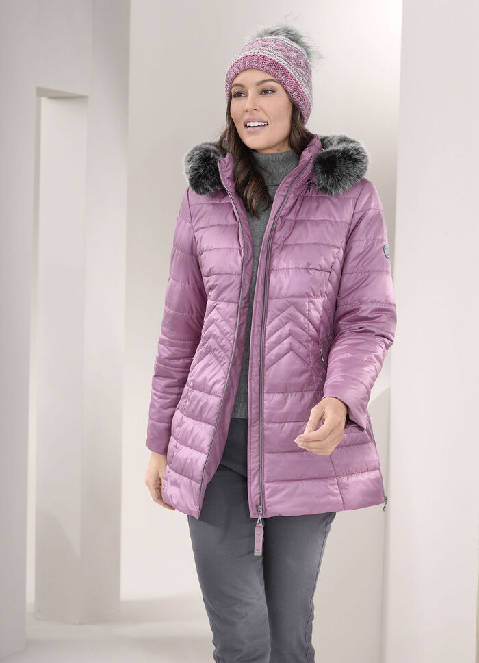 Jas met afneembare imitatiebontrand KROKUS