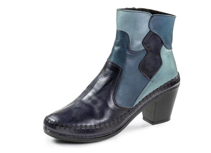 Gemini, modieuze dames enkellaarsjes, winterschoenen, breedte G, met rits BLAU
