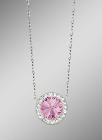 Ketting met Swarovski&reg; kristal in roze 