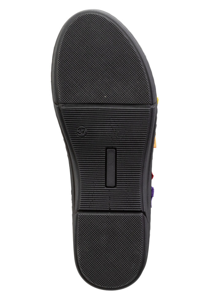 Andrea Conti pantoffels met kleurrijke, decoratieve elastische banden SCHWARZ