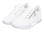 Remonte sneakers met veters en glinsterende zilveren contrastrand WIT