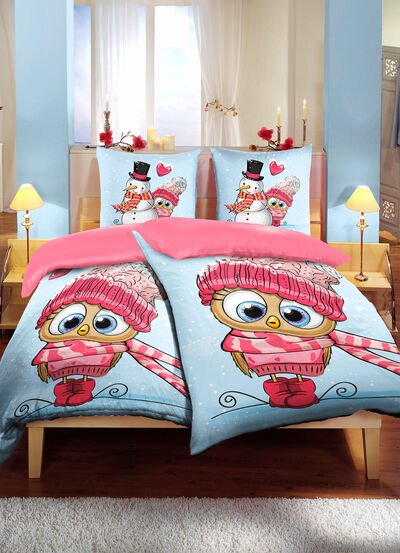 Flanellen beddengoedset met ritssluiting 