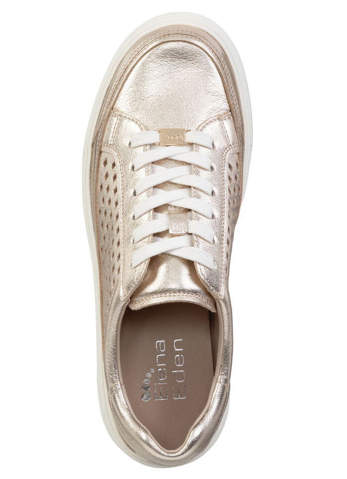 ELENA EDEN sneakers van nappaleer met luchtige perforatie GOLD