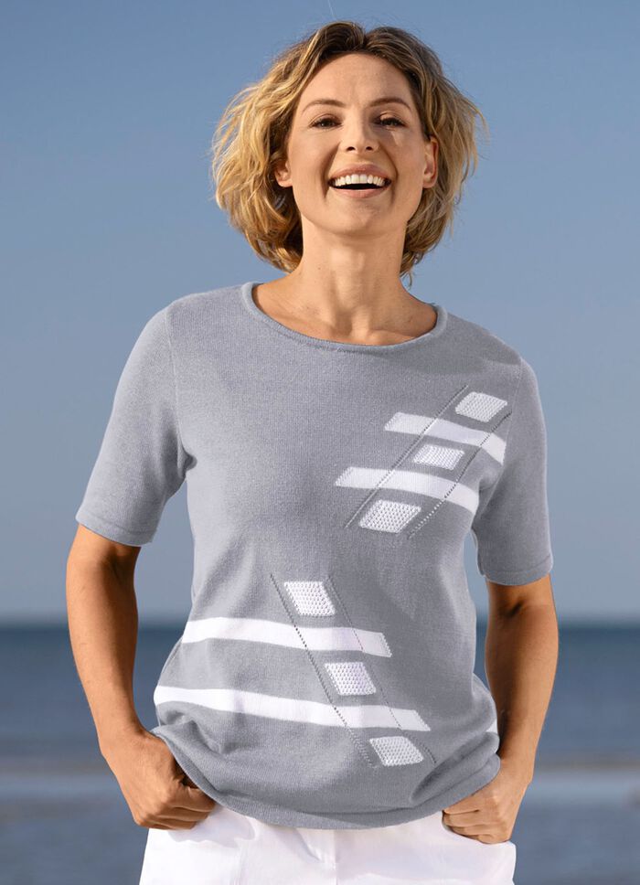 Trui met intarsia voorkant 