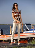 Zomerse hemdtuniek BEIGE-BRUIN-ORANJE