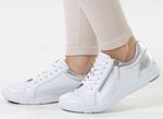 ELENA EDEN, comfortabele damessneakers, breedte G, met uitneembaar voetbed WIT-ZILVER