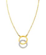 Moderne ketting met 18 diamanten 