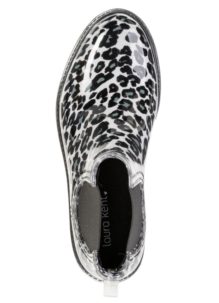 LAURA KENT, trendy regenlaarzen met uitneembare textiel binnenzool ZWART-IJSGRIJS