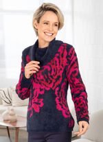 Trui met garen met harig effect 