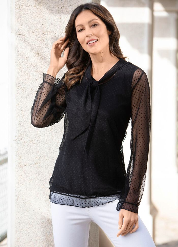 2-delige set bestaande uit shirt en tanktop ZWART